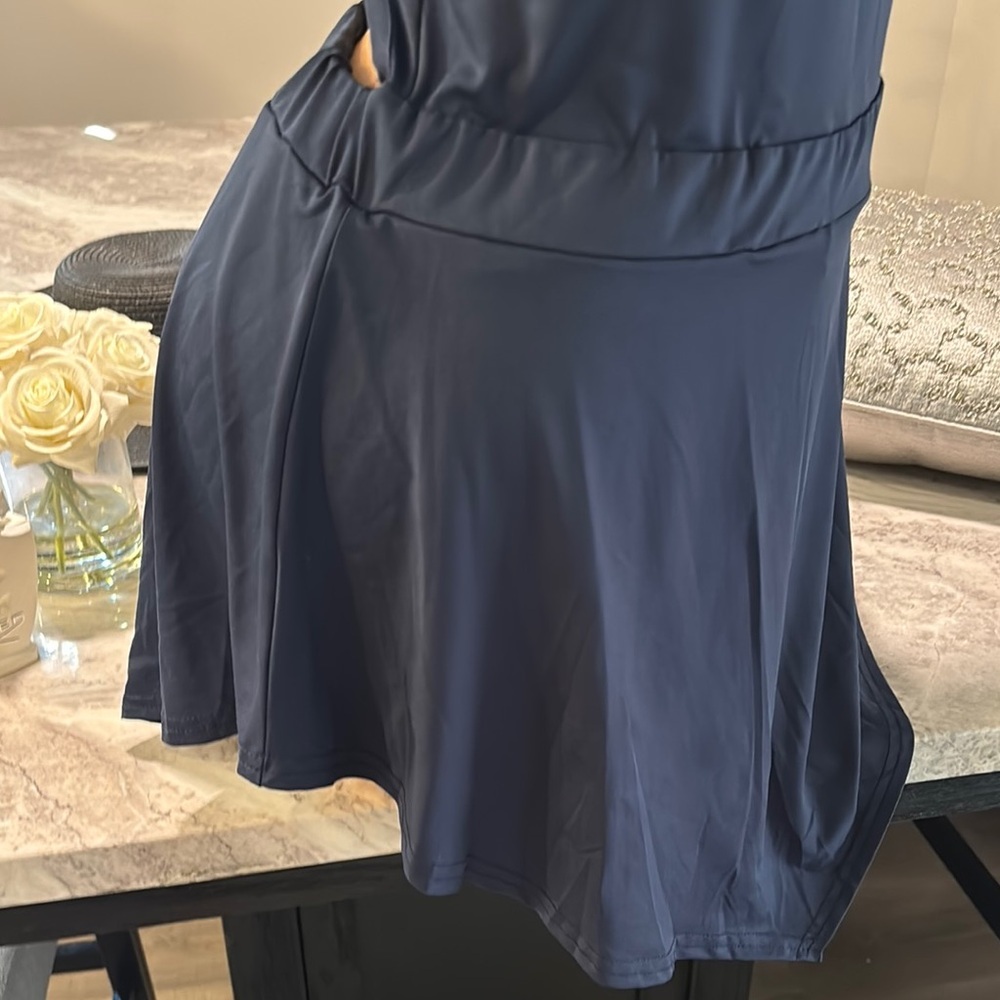 Amazon Essentials Blue Asymmetrical Sundress Sleeveless Resort Wear - Picture 10 of 13
